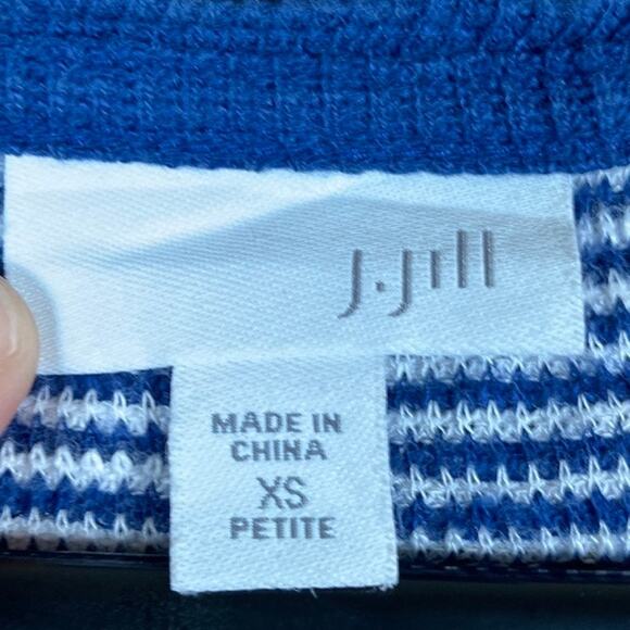 J Jill Womens Sweater Blue Striped Crew Neck Long Sleeve Modal Blend XS Petite - Picture 6 of 12